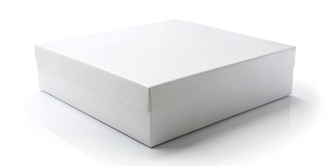 Fototapeta premium Blank boxes isolated on white background low angle view