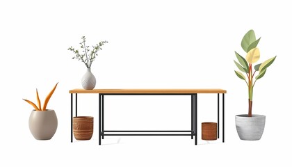 Full-Length View of Entryway Table