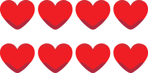Red heart symbol icons vector illustration isolated 