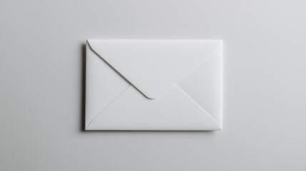 A plain white envelope centered on a neutral gray background.