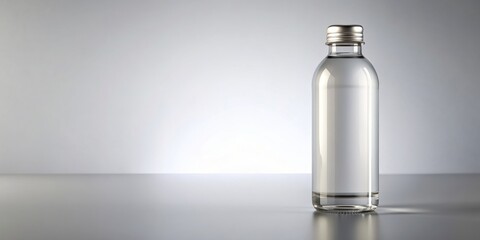 Silver standard thin vertical 250ml bottle with no label, silver, standard, thin, vertical, 250ml, bottle, container