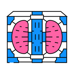 fusion experiment nuclear energy line icon vector. fusion experiment nuclear energy sign. isolated symbol illustration