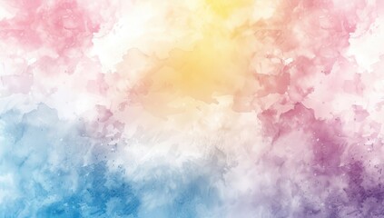 Abstract pastel watercolor background with a soft color gradient and fluid shapes. The design is a beautiful, delicate pattern of pastels, creating an elegant wallpaper or background