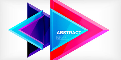 Abstract background - glossy triangles. Vector Illustration For Wallpaper, Banner, Background, Card, Book Illustration, landing page