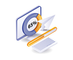 Computer technology analysis of business pie charts