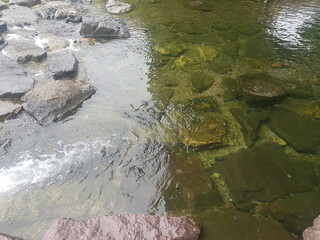 Image of strong waves in the clear water of Daecheongcheon