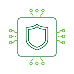 AI Protection Shield for Cyber Security Vector Icon Design, digital shield, tech defense, digital defense, AI-driven shield