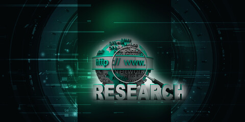 3d rendering https WWW sign on globe