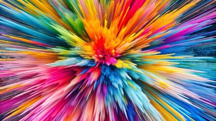Vibrant and dynamic explosion of colorful paint energy , vibrant, dynamic, explosion, colorful, paint, energy