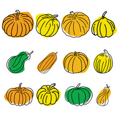 The pumpkin drawing image for Thanksgiving concept