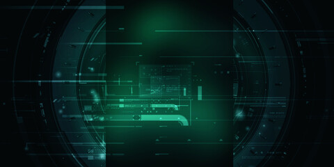 2d illustration Abstract futuristic electronic circuit technology background