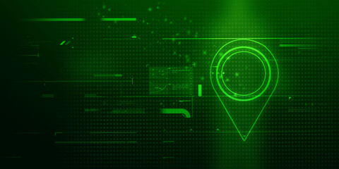 2d illustration Red map pointer