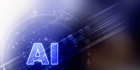 2d illustration Artificial Intelligence (AI) concept