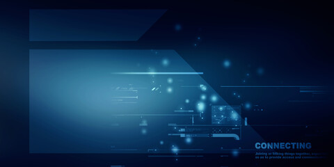 2d illustration Abstract futuristic electronic circuit technology background