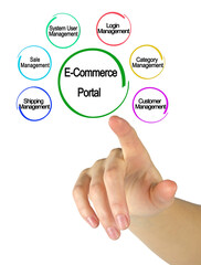 Fototapeta premium Six Functions of E-Commerce Portal