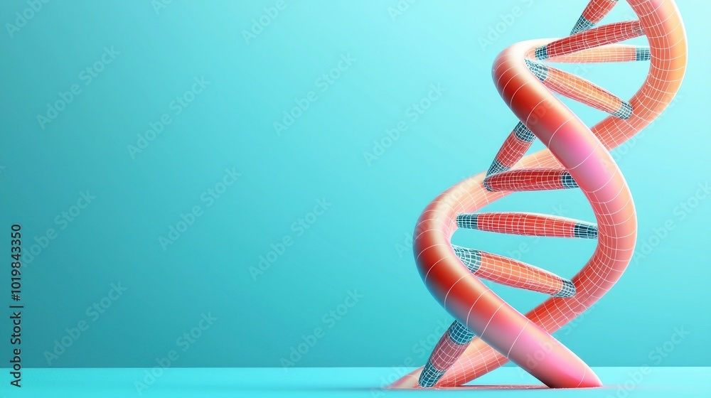 Aufkleber abstract polygonal wireframe dna molecule a modern interpretation of genetic structures