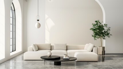 Fototapeta premium Modern Living Room with Minimalist Design
