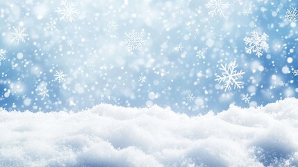 Obraz premium Abstract winter wonderland background with snowflakes, christmas scene with heavy snowfall and snowflakes falling in the sky