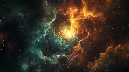 Obraz premium Colossal Cosmic Explosion in Vibrant Celestial Blaze