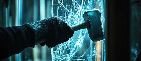 Breaking Through: A Sledgehammer Breaks a Window