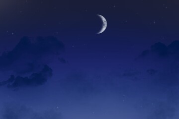 Naklejka premium The background is a gradient sky painting with stars and a meteor shower.