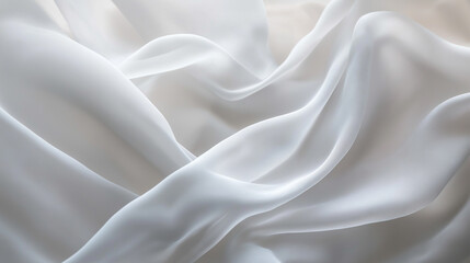 Obraz premium Soft folds of gray sheer fabric with gentle light