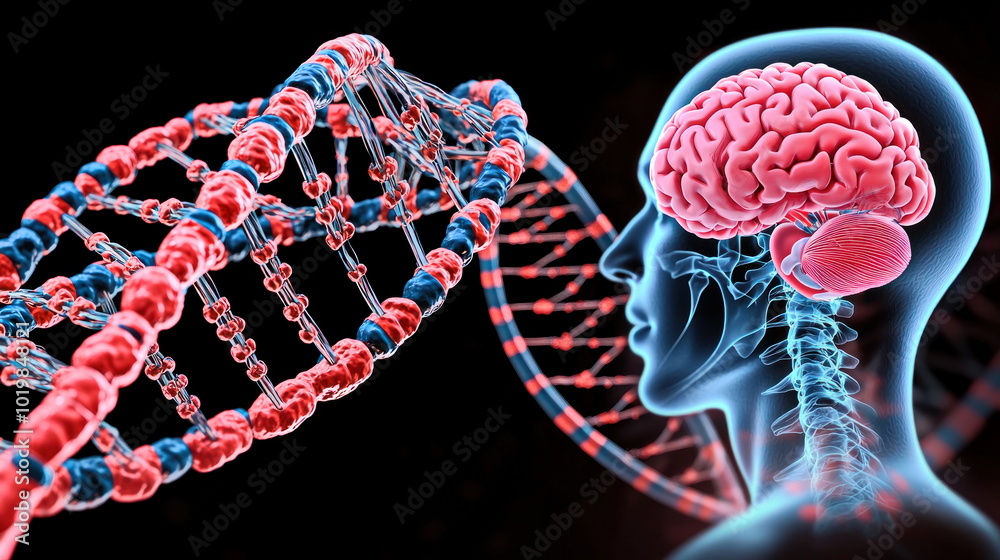 Poster Exploring the Connection Between Brain Function and DNA Unraveling the Mysteries of Genetics and Neuroscience