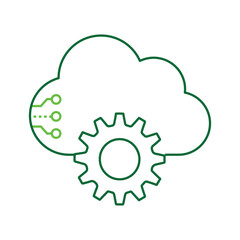 AI Cloud Computing for Smart Automation Vector Icon Design, cloud technology, data, system automation