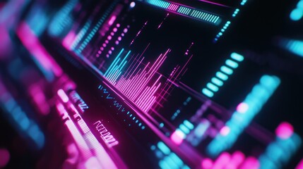 Obraz premium Abstract Digital Interface with Neon Lights