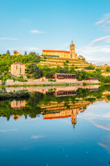 Fototapeta premium Melnik Castle on the hill above Labe and Vltava River, Czech Republic.