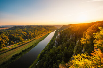 Bastei castle. The Bastei is a rock formation in Saxon Switzerland National Park, near Dresden, Germany