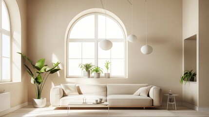 Fototapeta premium Minimalist Living Room with Natural Light