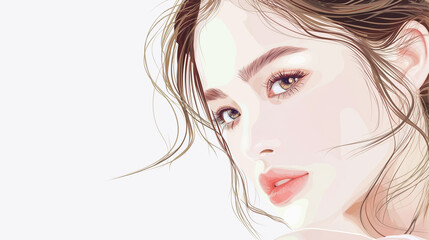 女性の上半身イラスト