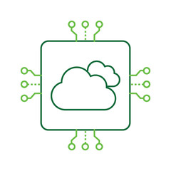 AI Cloud Automation for Digital Transformation Vector Icon Design, cloud services, automated computing