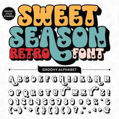 Black and White Sweet Season Retro Vintage Display bold Font alphabet.eps