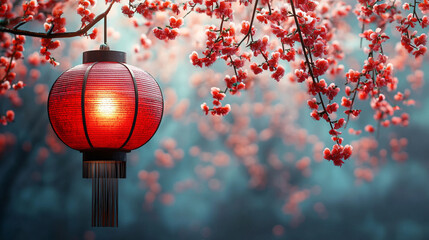 Chinese lion costume in motion, embodying strength and good fortune against a blurred festival background, symbolizing joy and cultural celebration during the Lunar New Year
