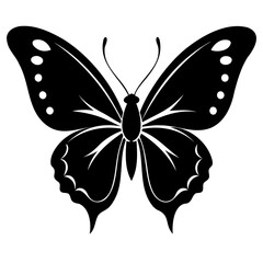 Butterflies black silhouette isolated on a white background. Flying butterflies icon set.