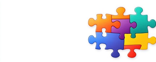 Fototapeta premium Puzzle assembly cognitive development theme cartoon drawing Split-complementary color scheme