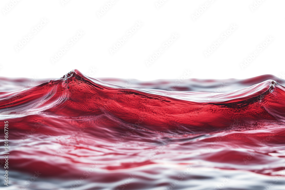 Poster Red waves gently rolling on a calm surface, creating a mesmerizing natural pattern.