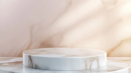 Elegant Minimalist Display Platform on Marble Background