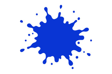 Sapphire Blue paint splatter on white background