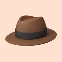 fedora hat icon cartoon illustration