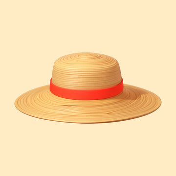 straw hat icon cartoon illustration
