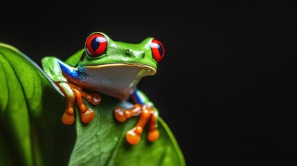 Naklejka premium Red-Eyed Tree Frog Close-up