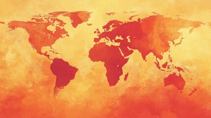 A global map showing rising temperatures, with red areas indicating extreme heat.