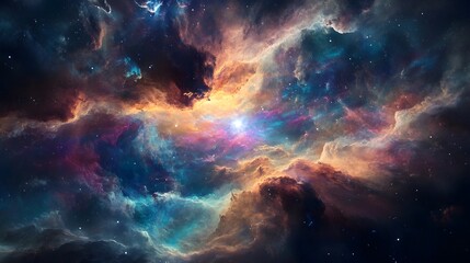 Fototapeta premium Mesmerizing Cosmic Phenomenon in Vibrant Celestial Explosion