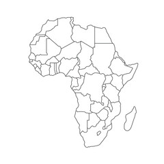 Naklejka premium map of africa outlines vector design illustration