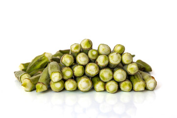 Small size Edirne region okra on a white background