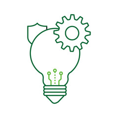 AI Securing Ideas and Innovation Vector Icon Design, idea security, creativity, light bulb, tech innovation