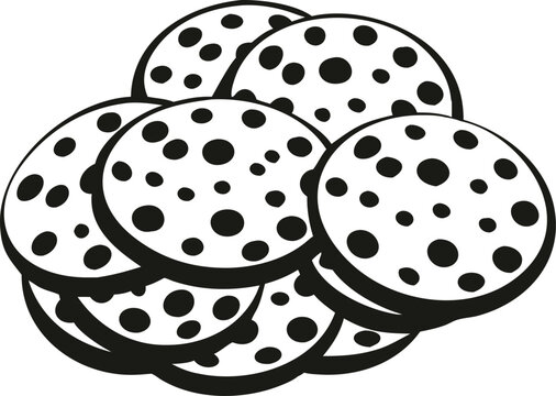 recommend clip art: Chocolate cookies pile vector silhouette